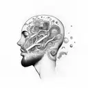 overthinking sad person tattoo design idea