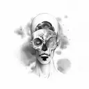 overthinking sad person tattoo design idea