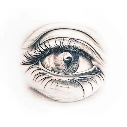 eye in triangle tattoo design idea