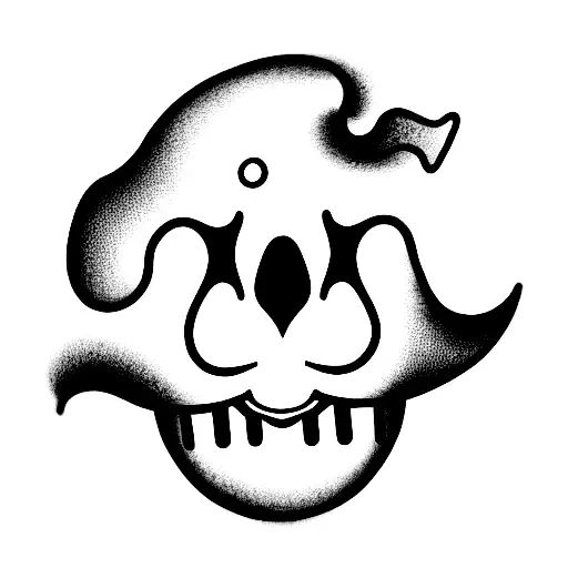 milk clip with a scary clown face in the middle tattoo design idea