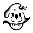 milk clip with a scary clown face in the middle tattoo design idea
