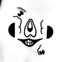 milk clip with a scary clown face in the middle tattoo design idea