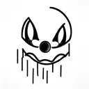 milk clip with a scary clown face in the middle tattoo design idea