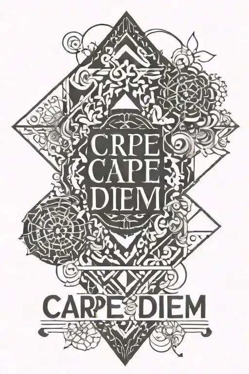 Carpe Diem quote tattoo design idea