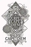 Carpe Diem quote tattoo design idea