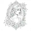 Combine taylor swift references with Mac Miller's 'Divine Feminine' mirror frame tattoo design idea