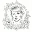 Combine subtle taylor swift references with Mac Miller's 'Divine Feminine' mirror frame tattoo design idea