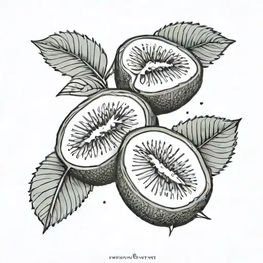 small kiwi fruit tattoo design idea