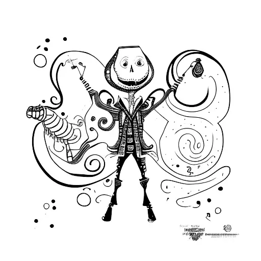 A minimalist tattoo inspired by Tim Burton's film characters tattoo design idea