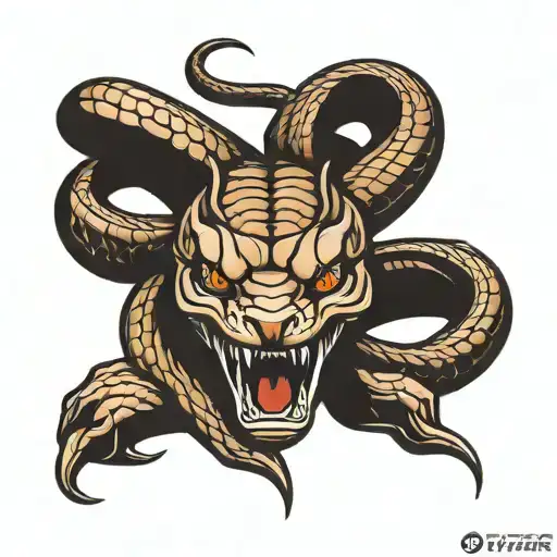 dodge viper logo realistic tattoo design idea