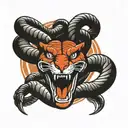 dodge viper logo realistic tattoo design idea