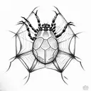 spider and web tattoo design idea