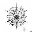 spider and web tattoo design idea