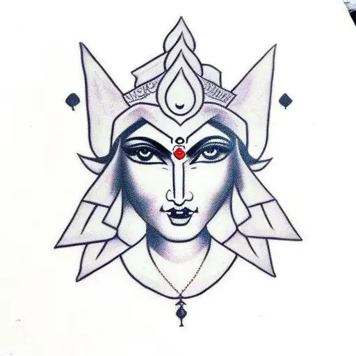 Godess durga with name Amit , Ma ,Paa tattoo design idea