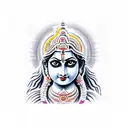 Godess durga eyes with name Amit , Ma ,Paa tattoo design idea