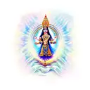 Godess durga with name Amit , Ma ,Paa tattoo design idea