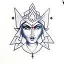 Godess durga with name Amit , Ma ,Paa tattoo design idea