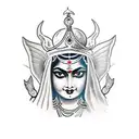 Godess durga with name Amit , Ma ,Paa tattoo design idea