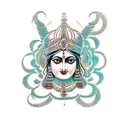 Godess durga with name Amit , Ma ,Paa tattoo design idea