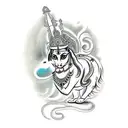 Godess durga with name Amit , Ma ,Paa tattoo design idea