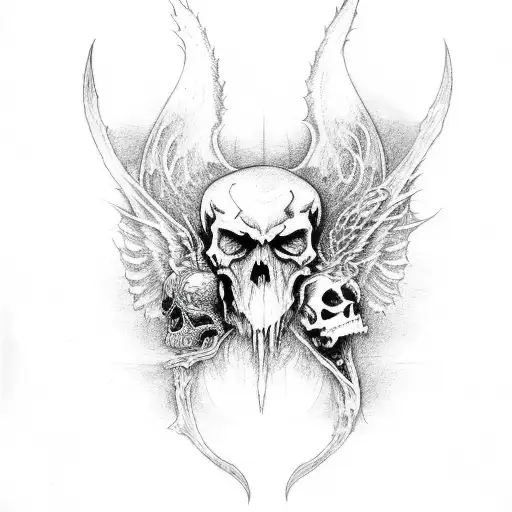 Deathbat tattoo design idea