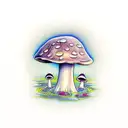 mushroom tattoo design idea