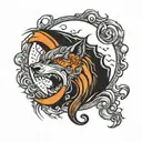 crying full moon spooky tattoo design idea