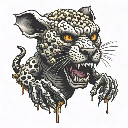 popcorn panter tattoo design idea