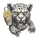 popcorn panter tattoo design idea