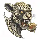 popcorn panter tattoo design idea