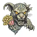 popcorn panter tattoo design idea