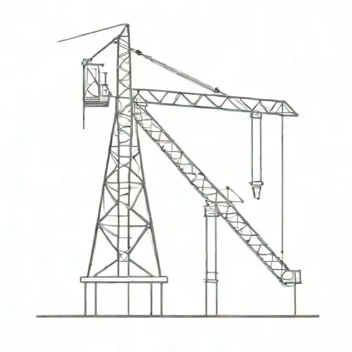 Incorporate a construction crane into a minimalist design tattoo design idea