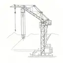 Incorporate a construction crane into a minimalist design tattoo design idea
