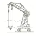 Incorporate a construction crane into a minimalist design tattoo design idea