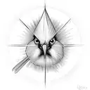 cross with a cardinal tattoo design idea