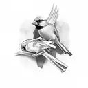 cross with a cardinal tattoo design idea