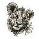 Simba with lion paws tattoo design idea