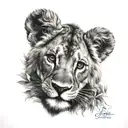 Simba with lion paws tattoo design idea