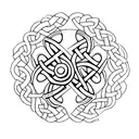 Incorporate a Harley Davidson logo into a traditional Irish Celtic clover tattoo design idea
