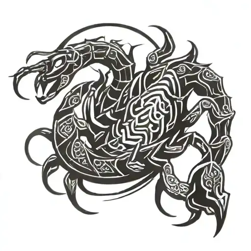 scorpion tribal tattoo design idea