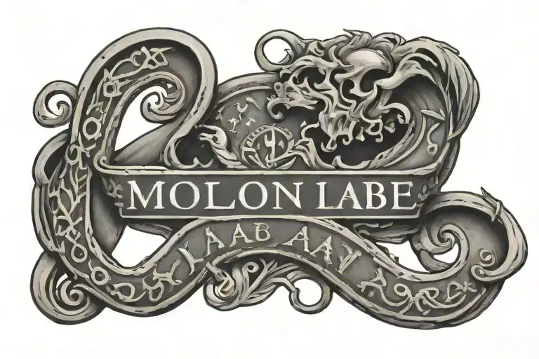 molon labe tattoo in ancient tattoo design idea