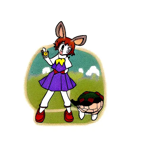 Turtle and Rabbit tattoo design idea