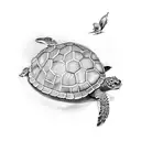 Turtle and Rabbit tattoo design idea