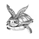 Turtle and Rabbit tattoo design idea