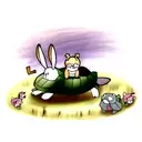 Turtle and Rabbit tattoo design idea