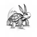 Turtle and Rabbit tattoo design idea