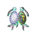 Turtle and Rabbit tattoo design idea