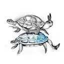 Turtle and Rabbit tattoo design idea