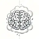 Brain with a cloud and rain  tattoo design idea