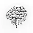 Brain with a cloud and rain  tattoo design idea